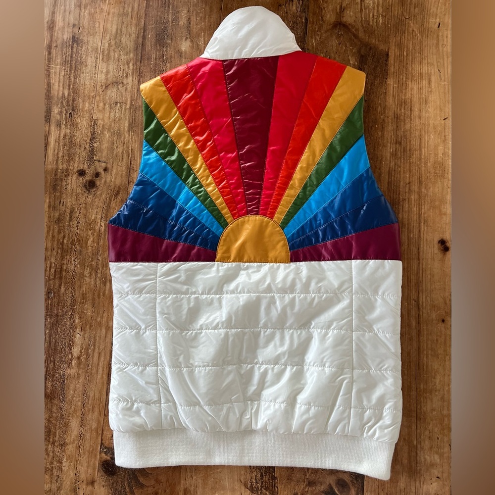 NWT Aviator Nation Sunburst Vest Glossy White SZ SMALL